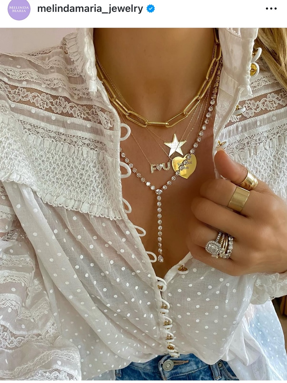 Melinda Maria Gold Crystal Y-Drop Necklace - Picture 2 of 2